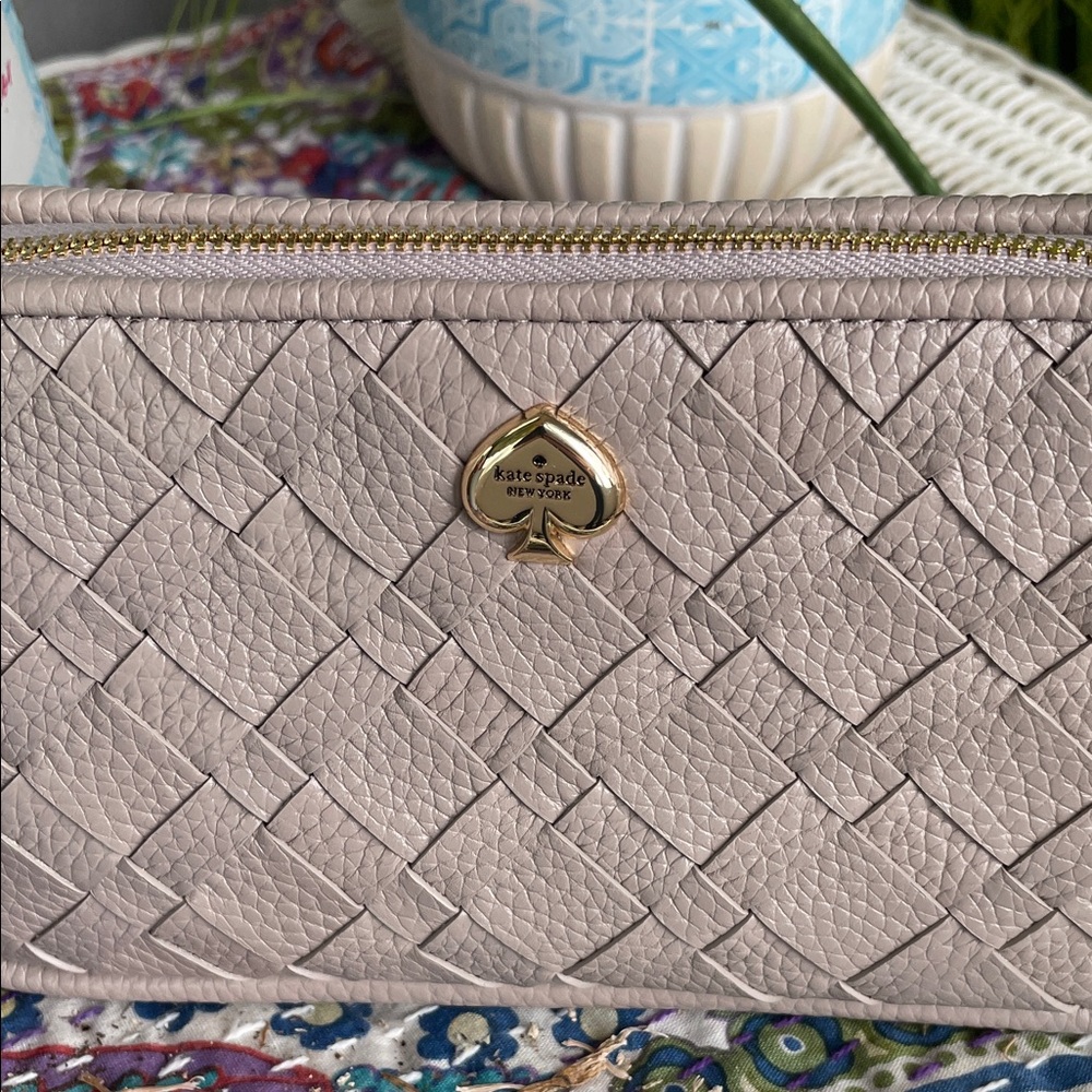 Kate Spade Taupe Woven Shoulder Bag - Picture 2 of 16